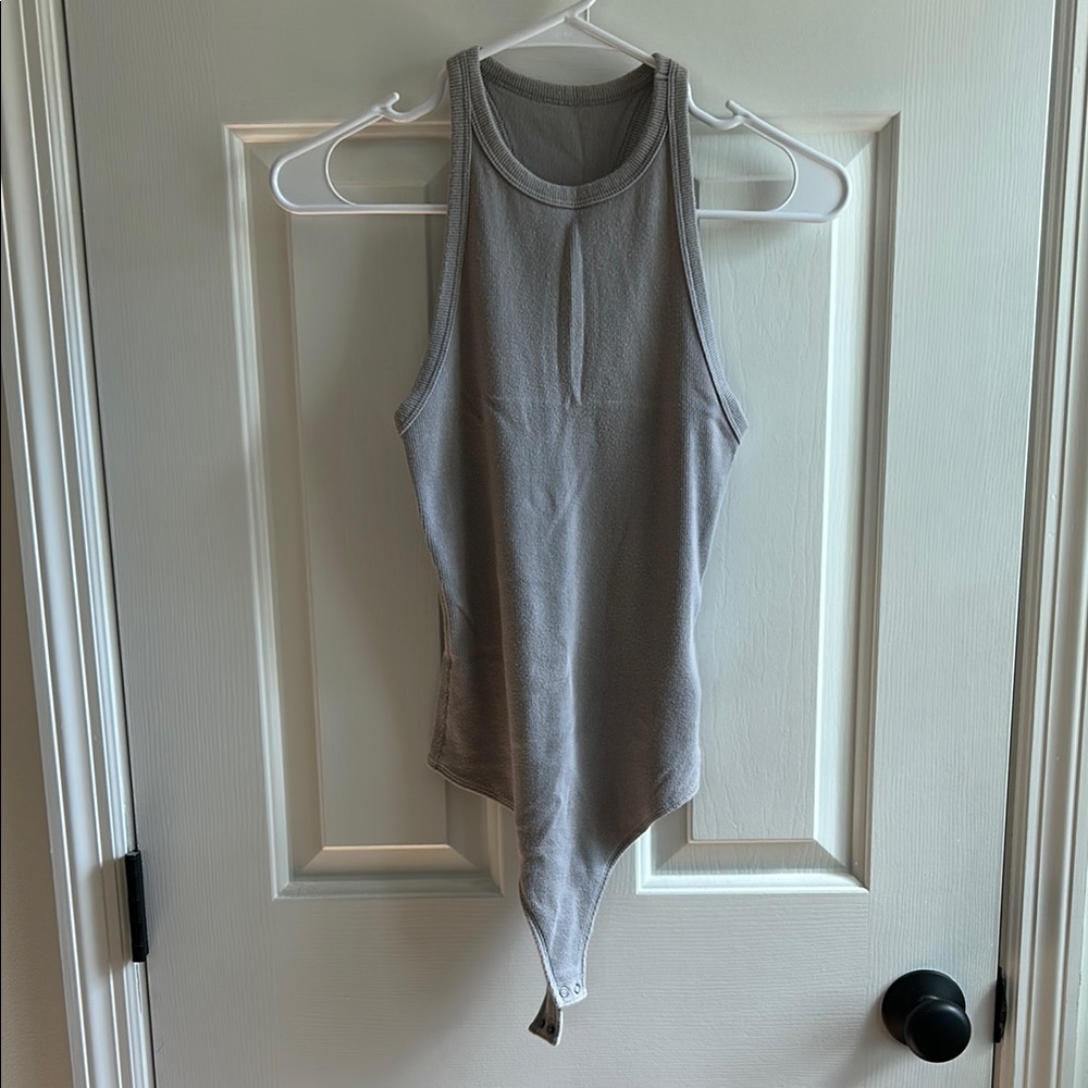 Elegant Gray Sleeveless Bodysuit